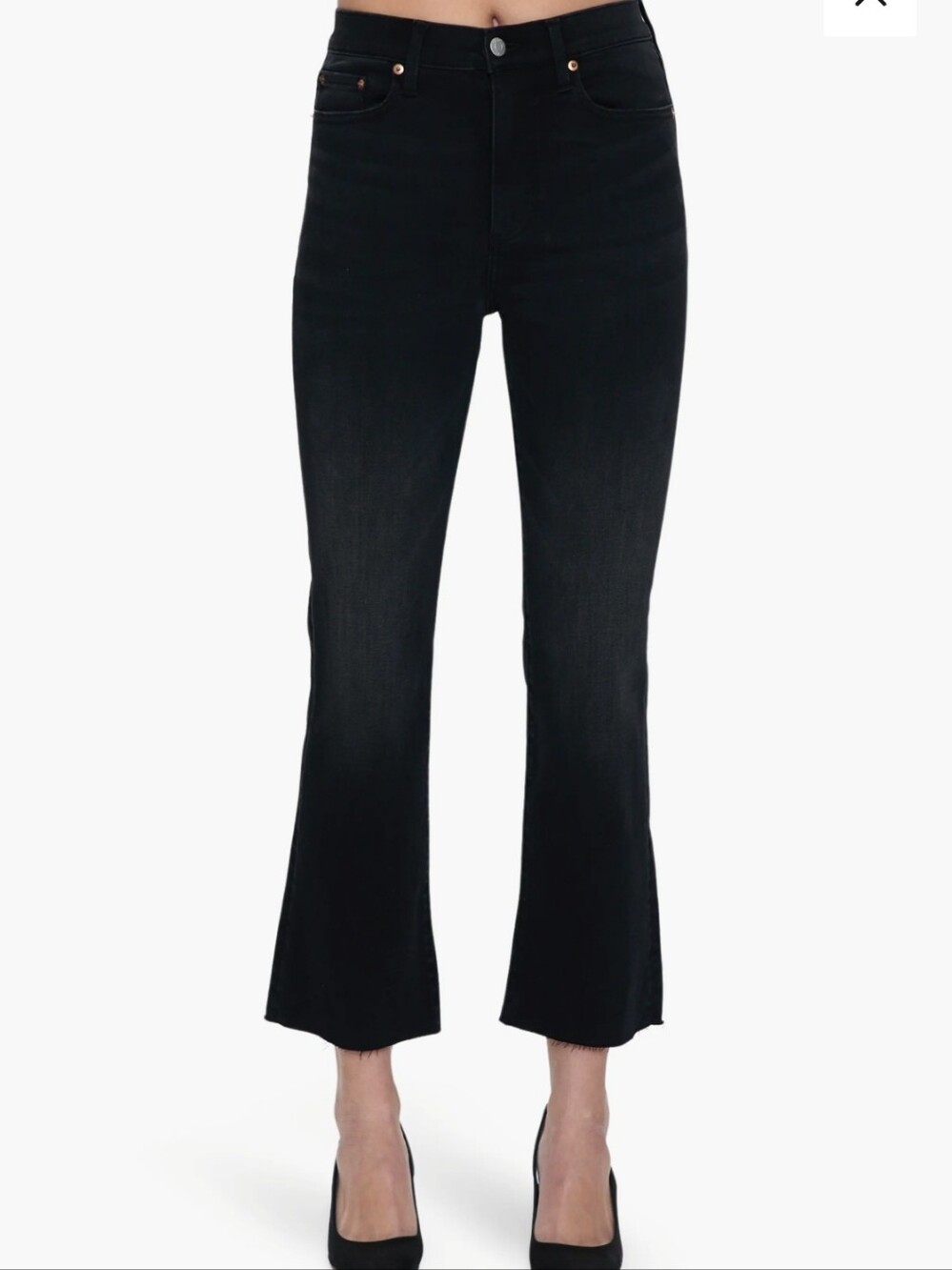 Pistola Lennon High Rise Cropped Boot Cut Jeans In Abyss Black